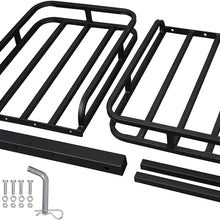 ZENY Hitch Mount Cargo Carrier Universal 53" Compact Luggage Rack Steel Cargo Basket 2’’ Receiver Cargo Rack 500 LBS Capacity