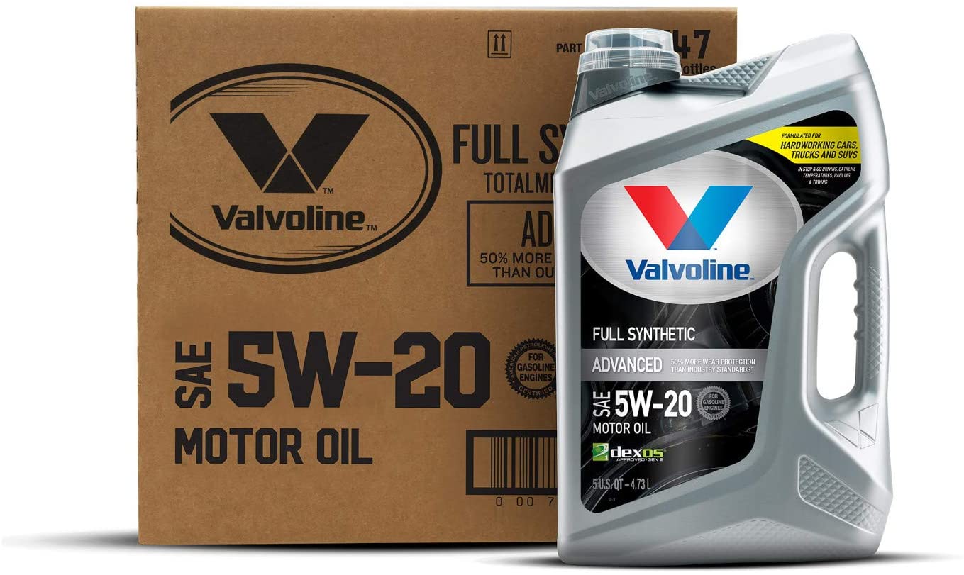 Valvoline Advanced Full Synthetic SAE 5W-20 Motor Oil 5 QT, Case of 3