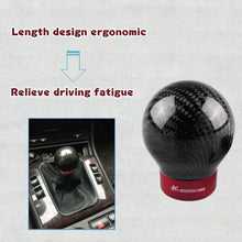 RYANSTAR Carbon Fiber Shift knob Round Ball Racing Gear Shift Shifter Knob Head Manual Car with 8mm/10mm/11mm Adapter