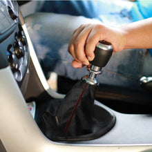 QWORK Shift Knob Shifter Boot Cover, Auto/Manual Gear Shift Knob Cover, Universal Type, Black (Carbon)