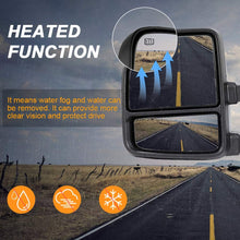 ROADFAR Towing Mirrors Compatible with 2017-2019 For Ford F250 F350 F450 Super Duty Tow Mirrors Power Heated Turn Signal Clearance Auxiliary Parallel Auxiliary Light Temperature Sensor Black Housing