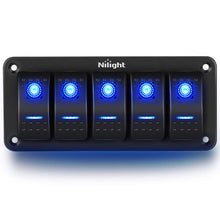 Nilight 50098R 6Pin Heavy Duty Rocker Toggle 15A 250V 20A 125V DPDT 6 Pin ON/Off/ON Switch Metal Bat Waterproof Boot Cap Cover-5 Pack, 2 Years Warranty