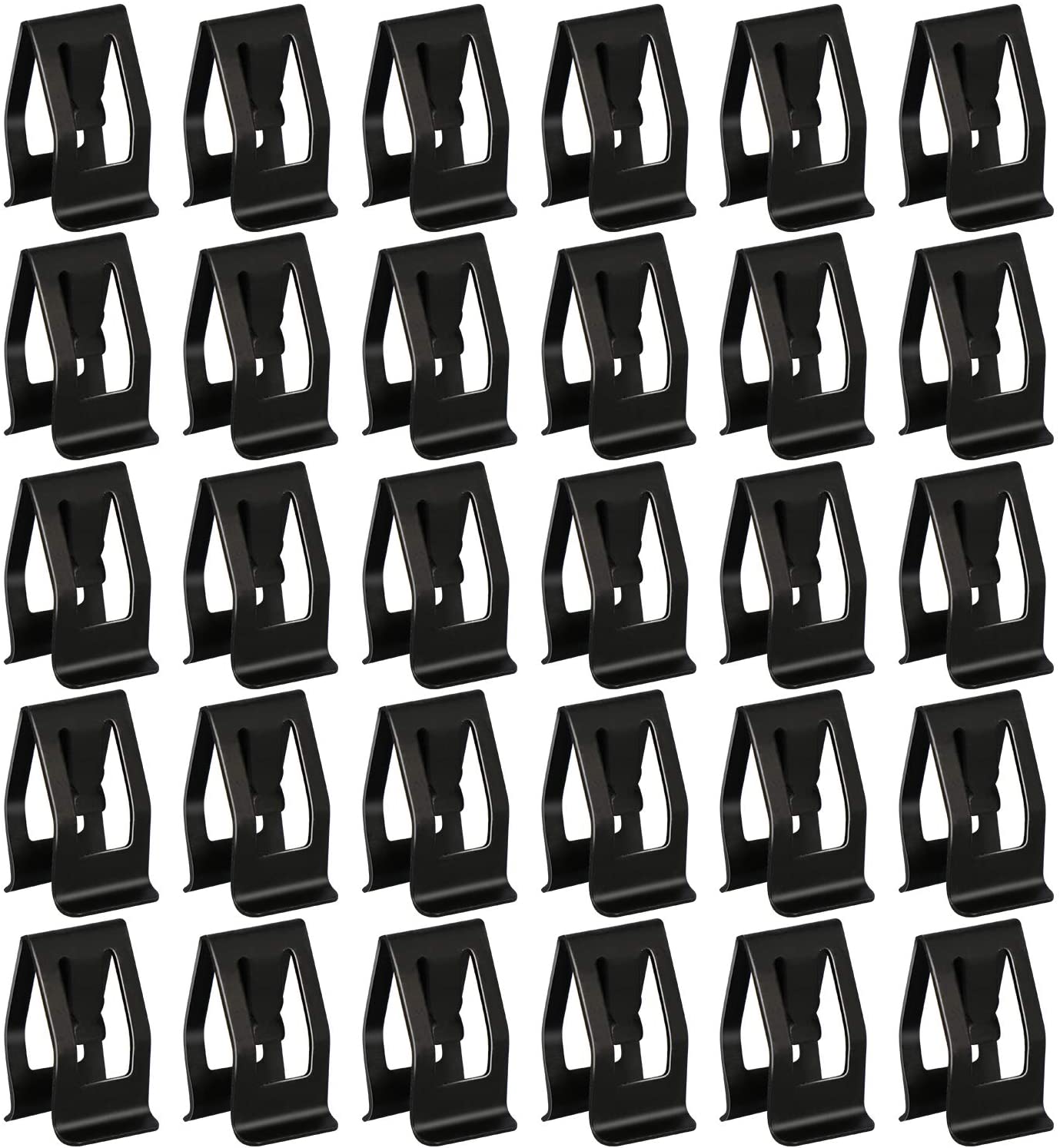 30 Pack Black Metal Retainer Clips, Universal Automotive Car Front Console Dash Dashboard Trim for Ford Mazda Audi Toyota