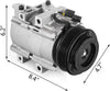 VEVOR CO 10973C (1K52Y61450) Universal Air Conditioner AC Compressor with clutch for 2002-2005 Kia Sedona 3497CC 3.5L V6 DOHC 58119 57119