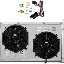 CoolingCare For 1967-1972 Chevy&GMC C/K Series 10 20 30 Pickup Truck Suburban, 3 Row Core Aluminum Radiator w/Shroud Fans