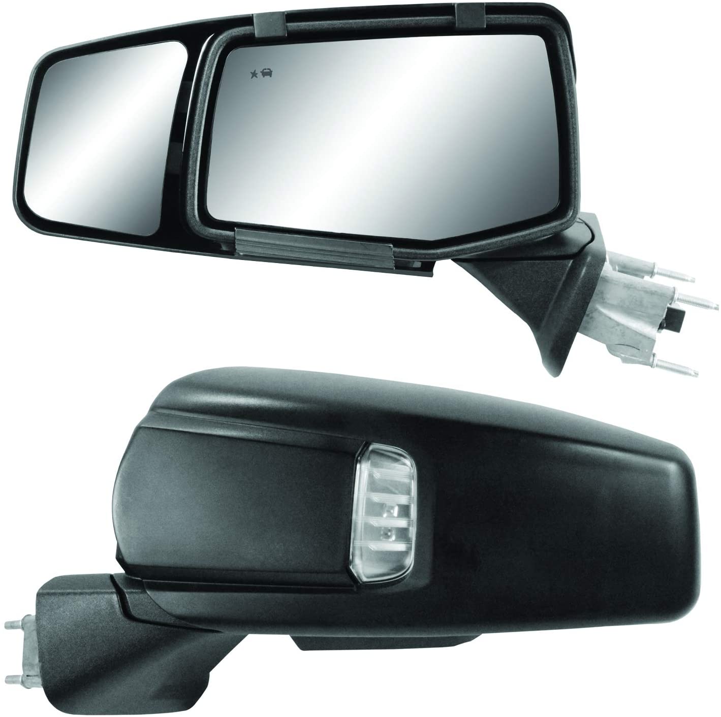 Snap & Zap Custom Fit Towing Mirror Pair for Chevy Silverado 1500, GMC Sierra 1500