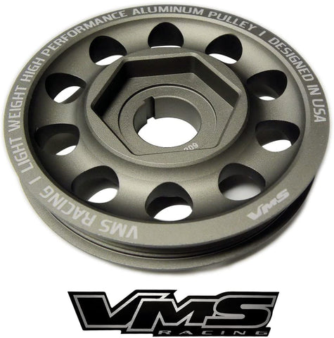 VMS Racing 99-00 Light Weight Billet Aluminum Crankshaft CRANK PULLEY Compatible with Honda Civic Si with the DOHC B16 engines B16A2 1999-2000
