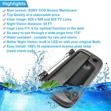 HD Trunk Handle Vehicle Camera Waterproof Tailgate car Rear View Back up Reverse Camera Parking for Ford F150 F250 F350 F450 F550 2008-2014j Night Vision