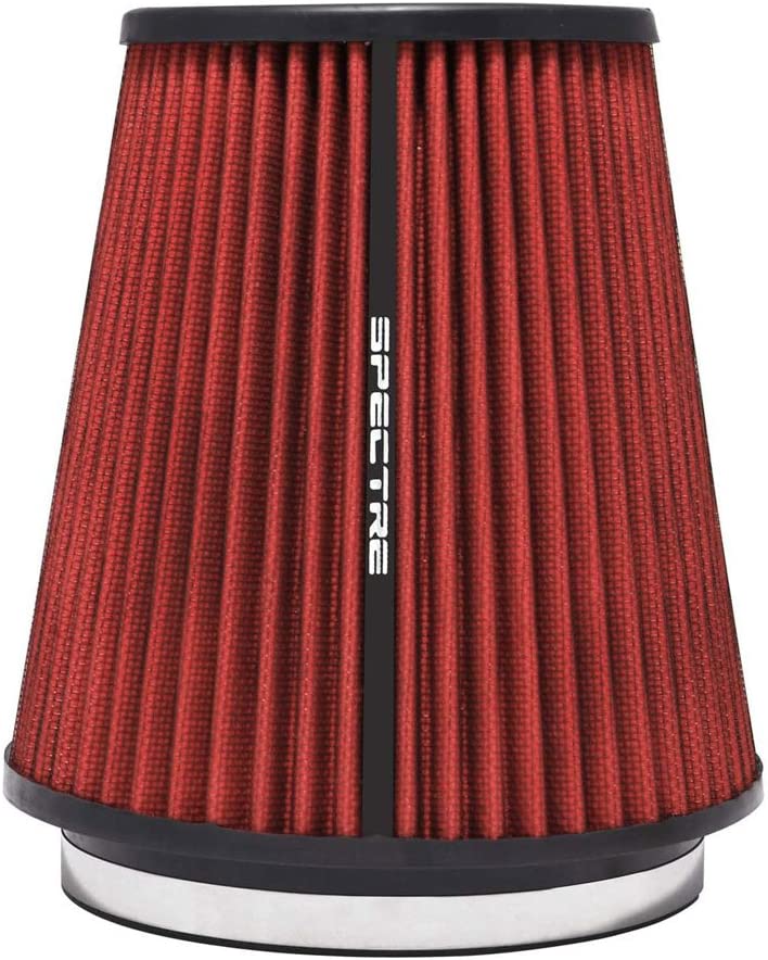 Spectre Universal Clamp-On Air Filter: High Performance, Washable Filter: Round Tapered; 6 in (152 mm) Flange ID; 8.5 in (216 mm) Height; 7.719 in (196 mm) Base; 5.125 in (130 mm) Top, SPE-HPR0891