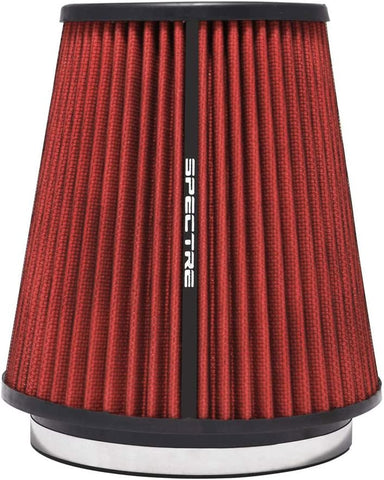 Spectre Universal Clamp-On Air Filter: High Performance, Washable Filter: Round Tapered; 6 in (152 mm) Flange ID; 8.5 in (216 mm) Height; 7.719 in (196 mm) Base; 5.125 in (130 mm) Top, SPE-HPR0891