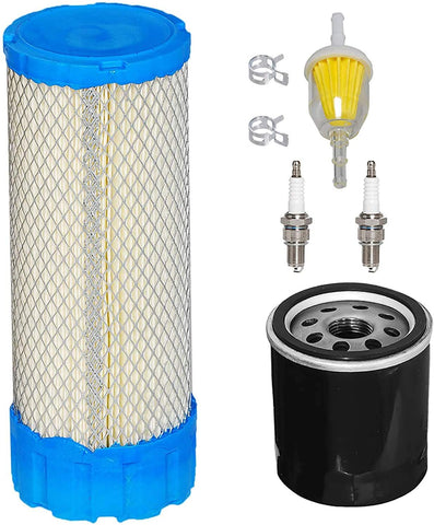 HIFROM 11013-7038 Air Filter Fuel Filter Spark Plug Oil Filter Kit Replacement for Kawasaki FX751V FX801V FX850V FX921V FX1000V John Deere Z830A Z850A Z860A Z925 Z930 Z950 Z960 Z970