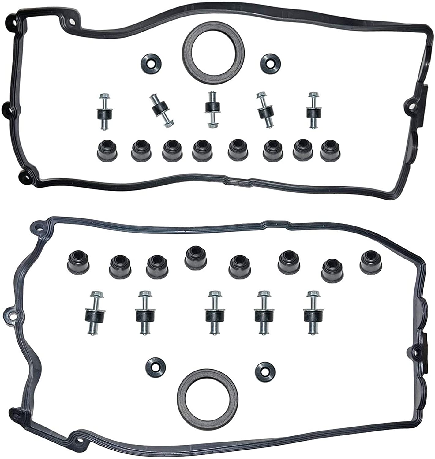 Part# 11127513195 11127513194 Left & Right Engine Valve Cover Gaskets Kit for BMW 545i 550i 645Ci 650i 745i 745Li 750i 750Li Alpina B7 X5 4.4L 4.8L