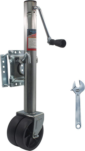 Open Road Brands 1000lb Boat Trailer Jack, Trailer Tongue Jack with 6-Inch Wheels,12 Inches Vertical Travel Trailer Jack,Double Wheels Jack, RV Boat Jack Wheels with Wrench