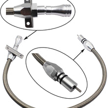 1409KMT TH350 TH400 Transmission Dipstick Tube Tool with Lock Flexible Stainless Steel Compatible with Chevy GM TH350 Tranny 350 Turbo HOT TH400 Turbo (Silver)