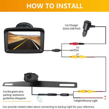 Xroose Backup Camera with 5" Monitor License Plate Mounted Back up Rearview HD Camera Night Vision + Rear View 720P Backing Up Monitor Safety Reversing for Car Pickup Truck Van Sedan SUV (Wired-S3)