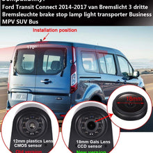 HD IP68 1280pixels Third Roof Top Mount Brake Lamp Reverse Rear View Backup Camera Angle and Distance Adjustable IR Night Vision for F o r d Transit Connect Van MPV SUV Bus (Camera+4.3" Monitor)