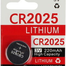 KeylessOption 2025 Battery Long Lasting 3v Lithium for Keyless Entry Remote Smart Key Fob Alarm Head Flip Keys CR2025 (5 Count)