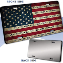 USA American Flag License Plate Cover – Zento Deals Patriotic Pledge of Allegiance Vintage Stainless Steel Thick Durable Novelty License Plate