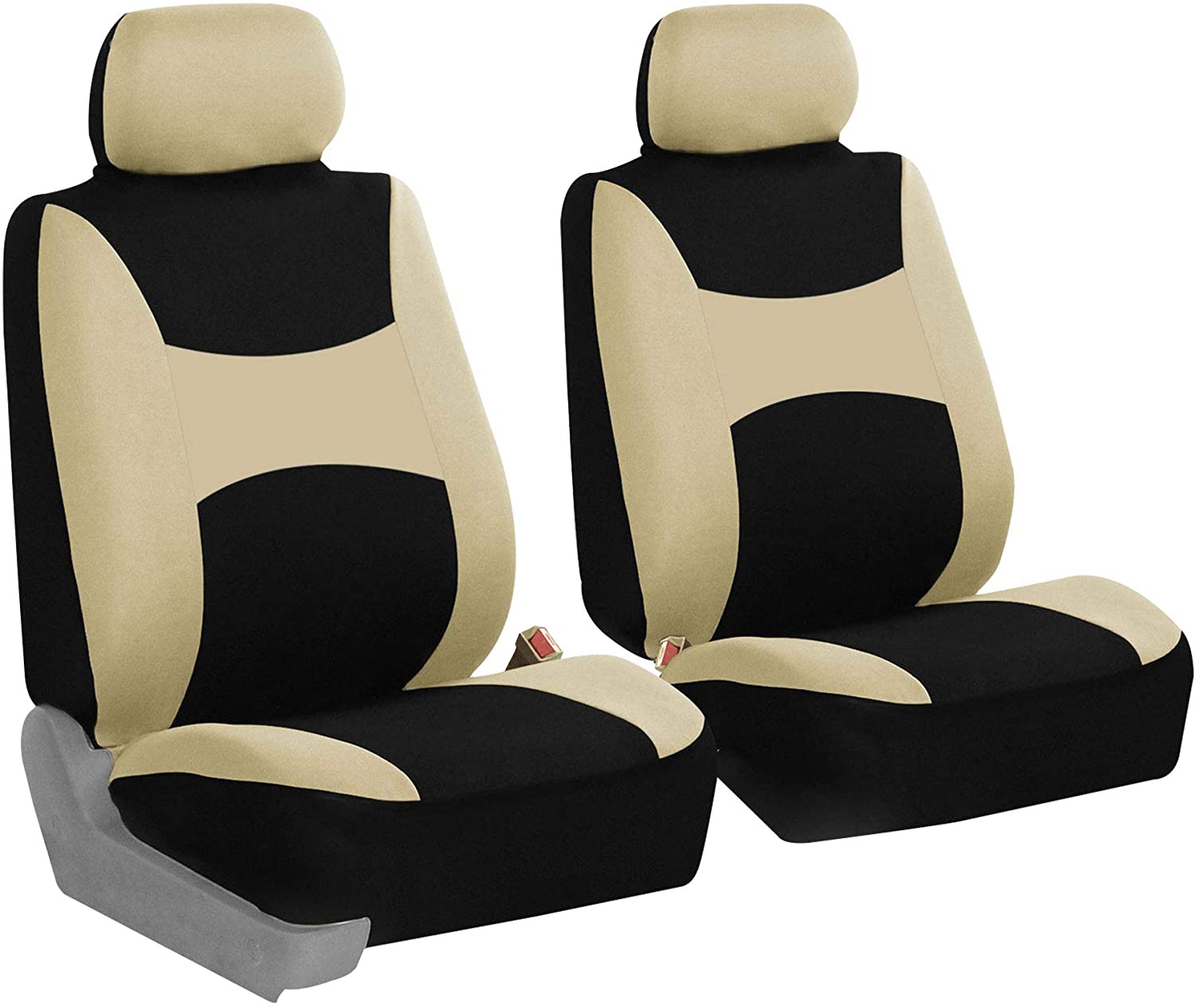 TLH Light & Breezy Flat Cloth Seat Covers Front, Airbag Compatible, Gray Color-Universal Fit for Cars, Auto, Trucks, SUV