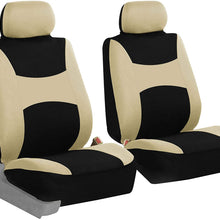 FH Group FB030102 Light & Breezy Gray/Black Cloth Seat Cover Set Airbag & Split Ready- Fit Most Car, Truck, SUV, or Van