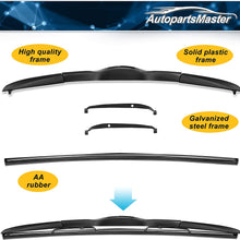 AutopartsMaster Windshield wiper blades Hybrid Front Window U J hook wiper 24" + 19" fit Wiper Car Windshield wiper blades NO.19515-1 (set of 2)