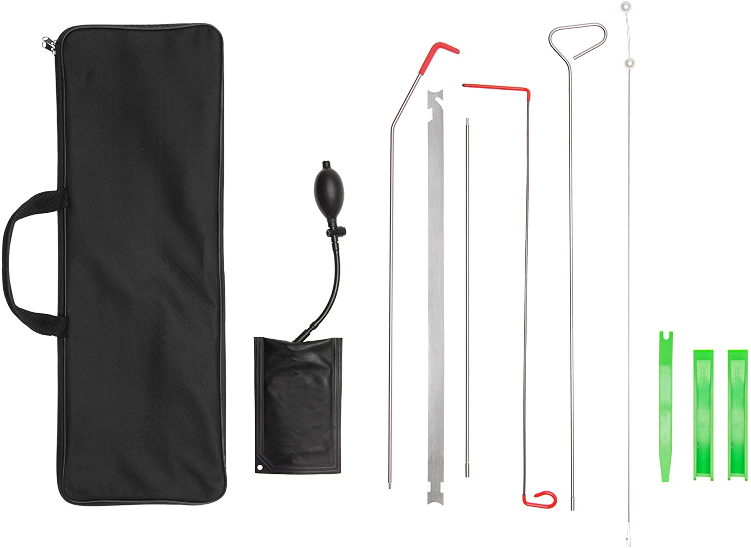The Best Auto Professional Kit Long Reach Grabber, Deluxe Carrying Case, Air Wedge, Knob Grabber, 2 Wedges, Pry Tool, Short Grabber, Multi Hook Tool (Deluxe)