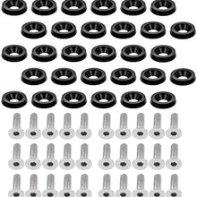 RKURCK M6x20mm CNC Billet Aluminum Fender Bumper Washer Bolt Engine Bay Dress Up Fastener Kit for Auto Vehicle Refitting 30 Pcs