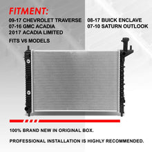 13007 OE Style Aluminum Core Cooling Radiator Replacement for GMC Acadia Chevy Traverse V6 07-17