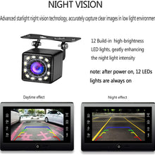 Backup Camera for Car HD 12 LED Wide View Angle 2-in-1 Universal Rear View Reverse Camera 2 Installation Options Removable Guildlines 12V only