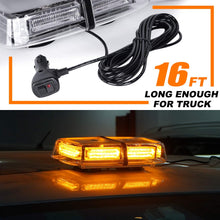 VKGAT 48 LED Roof Top Strobe Lights, Emergency Hazard Warning Safety Flashing LED Mini Bar Strobe Light for Truck Car Snow Plow Vehicles, Waterproof and Magnetic Mount (Amber)