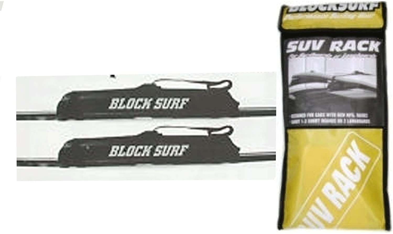 Block Surf SUV or Car Flat Bar Aero Rack Pad and Strap Set Surfboard or SUV