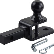 TOPTOW 3 in 1 ATV/UTV Towing Hitch Receiver 64032 Ball Mount Adapter with 1 7/8 inch Ball, Fit for 1-1/4 inch Receiver
