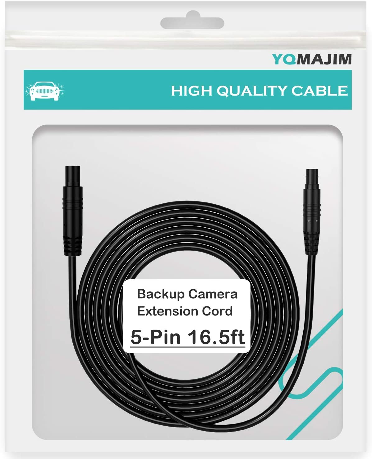 5 Pin Backup Camera Extension Cable,5 Pin 16.5 Ft Extension Cord for Dash Cam 5 Pin Camera Cable for Reverse Car Recorder Rear View Camera(16.5 FT)