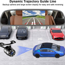 Niloghap HD 720P Backup Camera with 4.3'' Mirror Monitor for Cars,IR Night Vision with Dynamic Trajectory Guide Line Reverse Camera for Car Pickup Truck SUV RV Van