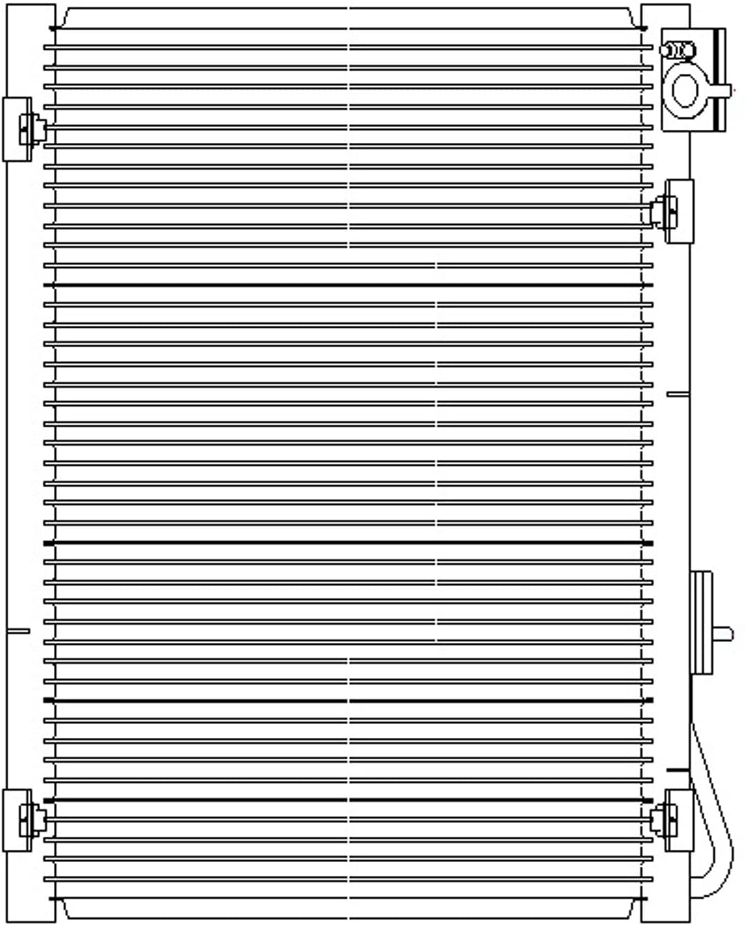 MDR OE Replacement for Dodge PICKUP_DODGE_RAM1500 2002-2008 Condenser (4984) Exclude 8.0L/8.3L(Partslink # CH3030185)