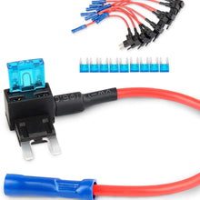 Nilight 10 Pack 12V Car Add-a-Circuit Fuse Adapter with Standard and Mini TAP Profile TAP Blade Fuse for Cars Trucks Boats,2 Years Warranty