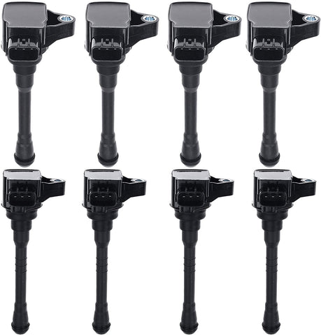 A-Premium Engine Ignition Coils Compatible with Nissan NV2500 NV3500 2016-2019 Titan Titan XD 2017-2020 5.6L Front and Rear Set of 8