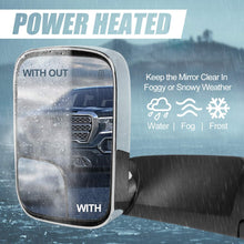 Pair Chrome Power Heated Smoked LED Turn Signal Side Towing Mirror Replacement for Dodge Ram BR/BE 98-02