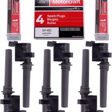 MAS Set of 6 Ignition Coil and 6 Motorcraft SP493 Spark Plugs DG513 DG500 SP493 C1458 FD502 UF406 C1387 FD495 compatible with Ford Mazda Mercury 3.0 V6 DG-500