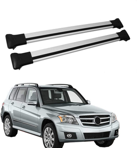 OMAC Roof Racks Cross Bars Carrier Cargo Racks Rail Aluminium Silver Set 2 Pcs for Mercedes GLK X204 2010-2015