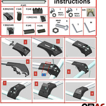 OMAC Roof Racks Lockable Cross Bars Carrier Cargo Racks Rail Aluminium Silver Set 2 Pcs. for Audi Q7 (4L) 2007-2015