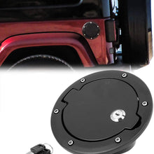 X AUTOHAUX Car Gas Cap Fuel Filler Door Cover with Keys for Jeep Wrangler JK Unlimited 2007-2017