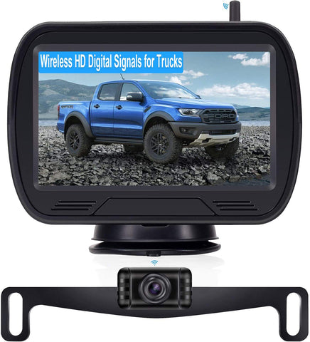 Rohent R11 HD Digital Wireless Backup Camera ,Hitch Rear View Camera with Monitor Kit for Cars, Pickups,Trucks,Small RVs Adjust Front/Rear View with Super Night Vision Camera IP69K Waterproof