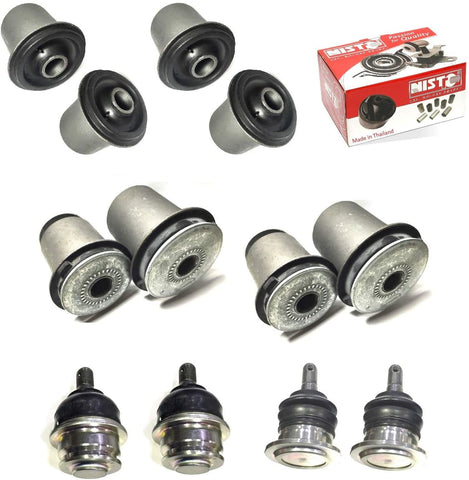 NISTO 8 Front Upper Lower Control Arm Bushing + 4 Ball Joint Compatible With Suitable For 2005-2014 Toyota Tacoma Hilux 4WD /2WD With Prerunner