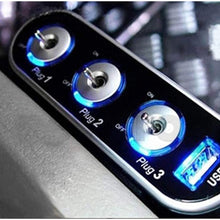 Xotic Tech 1 Set Car Cigarette Lighter Adapter 3 Socket, 12V Cigarette Lighter Splitter with USB Charging Ports, Car Charger w/Switches for Cell Phone Tablet