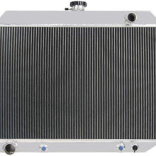 CoolingSky 4 Row Aluminum Radiator +Fan Shroud Combo & Thermostat Relay Kit for 1968-74 Charger/Coronet/Barracuda/GTX, More Plymouth Dodge Cars