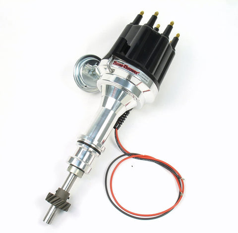 Pertronix D132710 Flame-Thrower Plug and Play Vacuum Advance Black Male Cap Billet Electronic Distributor with Ignitor II Technology for Ford 351C