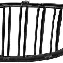 X AUTOHAUX 1 Pair Glossy Black Car Hood Kidney Bars Front Grille Double Line 4 Door for BMW E60 2003-2009
