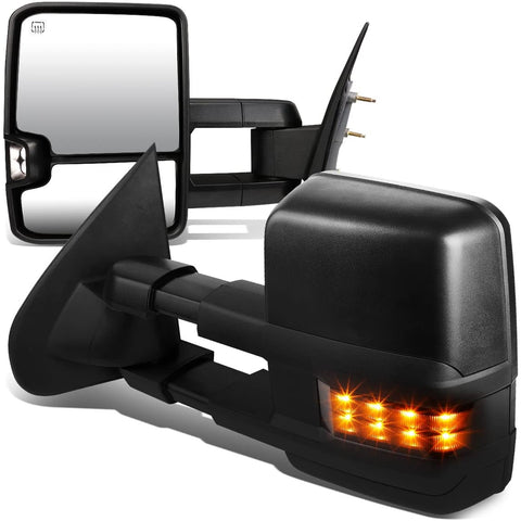 DNA Motoring TWM-016-T888-BK-SM Pair of Towing Side Mirrors