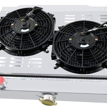 ALLOYWORKS 4 Rows All Aluminum Radiator+Shroud+2x12"Fans+Relay Fits for 1972-1986 Jeep CJ6 CJ5 CJ7 AT/MT